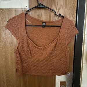 orange lace crop top
